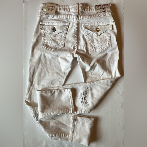 NWT True Religion white stretch skinny jeans - Picture 2 of 11